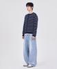 GLW Striped Crop Knit Cardigan Navy