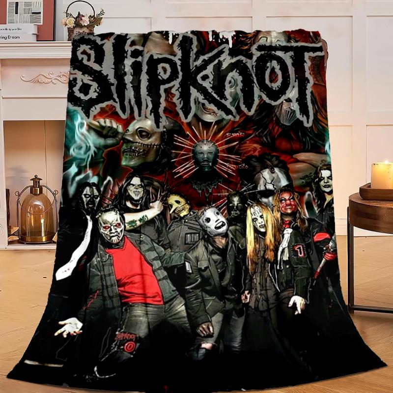 1PC Rock Music Slipk-not  Flannel Blanket Gift, Suitable for Both Men And Women, Soft Ideal for Beds And Sofa, Birthday Or Christmas Gift