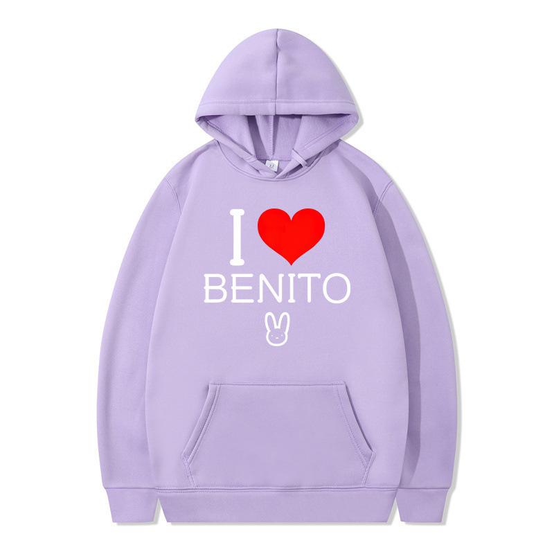 New un verano sin ti bad bunny anime print fashion men's casual hooded sweater