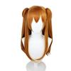 SCIONE Neon Genesis Evangelion Asuka Cosplay Wig Orange Twin Tails  Jaw Clip-in Wig