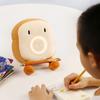 LED Digital Cartoon Alarm Clock Bedroom Night Light Bedside Electronic Clock Soft Plush Toast Shape Alarm Clock