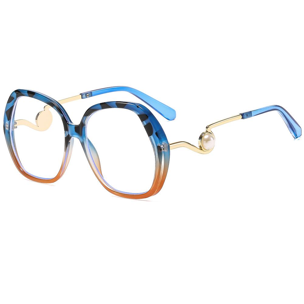 Elegant Large Frame Womens Reading Glasses Transparent Fashionable Designer Pearl Eyeglasses Anti Blue Light Magnifying