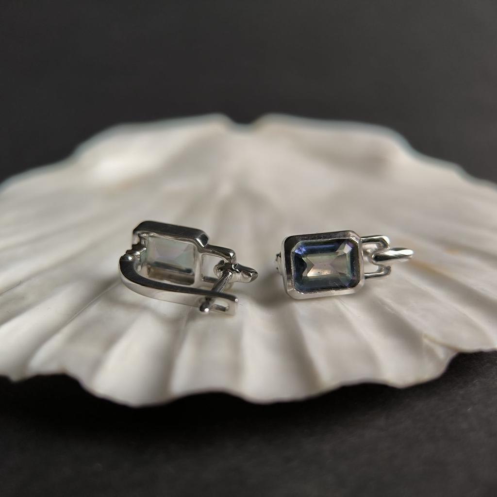 Boucles d'oreilles en argent avec topaze mystique 2,733 ct (2190189)