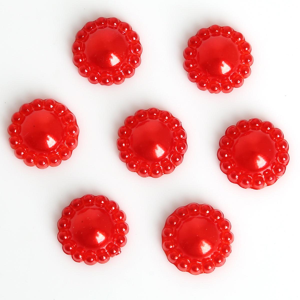 

50 шт. полукруглые бусины из АБС-пластика с плоской задней частью для DIY, пустая основа, кабошоны, ювелирные изделия, украшения для скрапбукинга, свадебные открытки, украшения красный