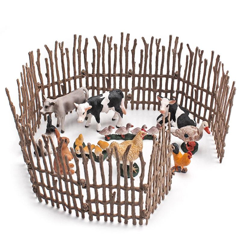 10Pcs Farmhouse Decoration Miniature Scene Fences Set for Doll House Furniture DIY Role for Play Accs Kids Interaction F