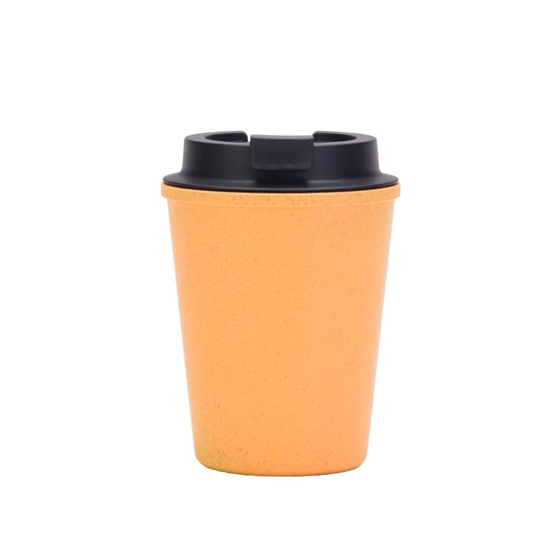 350ml coffee cup double layered water cup portable mini wheat straw coffee cup fashionable car mounted wheat aroma cup canecas