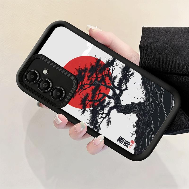 Phone Case for Samsung Galaxy A17 A16 A15 A14 A13 Japanese Minimalist Pine Tree A56 A36 A26 A55 A35 A25 A54 A34 A24 A53 A33 A23