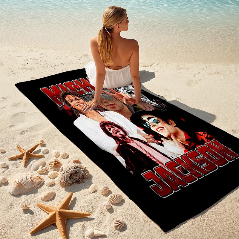 Amerikanische Musik Rock Michael Joseph Jackson Strandtuch Outdoor Camping Urlaub Schwimmen Strandtuch Outdoor Saugfähiges Badetuch Y4