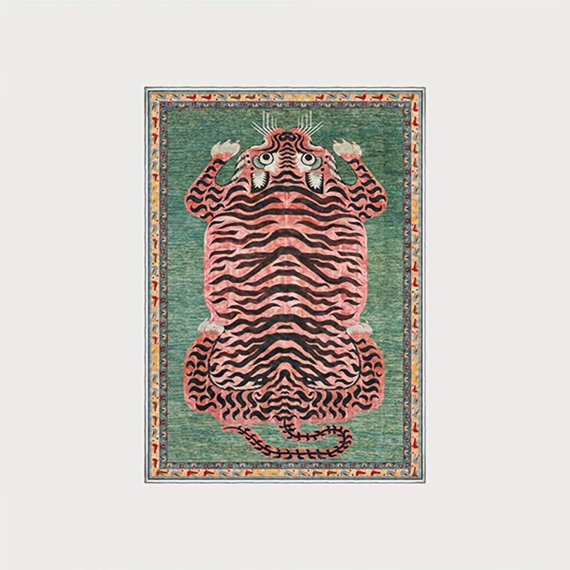 

Bottom Washable Tibetan Tiger Carpet Tibetan Tiger Persian Ethnic Style Kitchen Living Room Bedroom Mat Washable Area 80*120cm