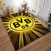 Yellow and Black Carpet with BVB 09 Logo and Radiant Design Suitable for Use As an Anti-slip for Living Room Bedroom Sofas