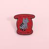 The Horrors Persist but so Do I Enamel Pins Tabby Cat Brooches Lapel Badges Punk Funny Animal Jewelry Gift for Kids Friends