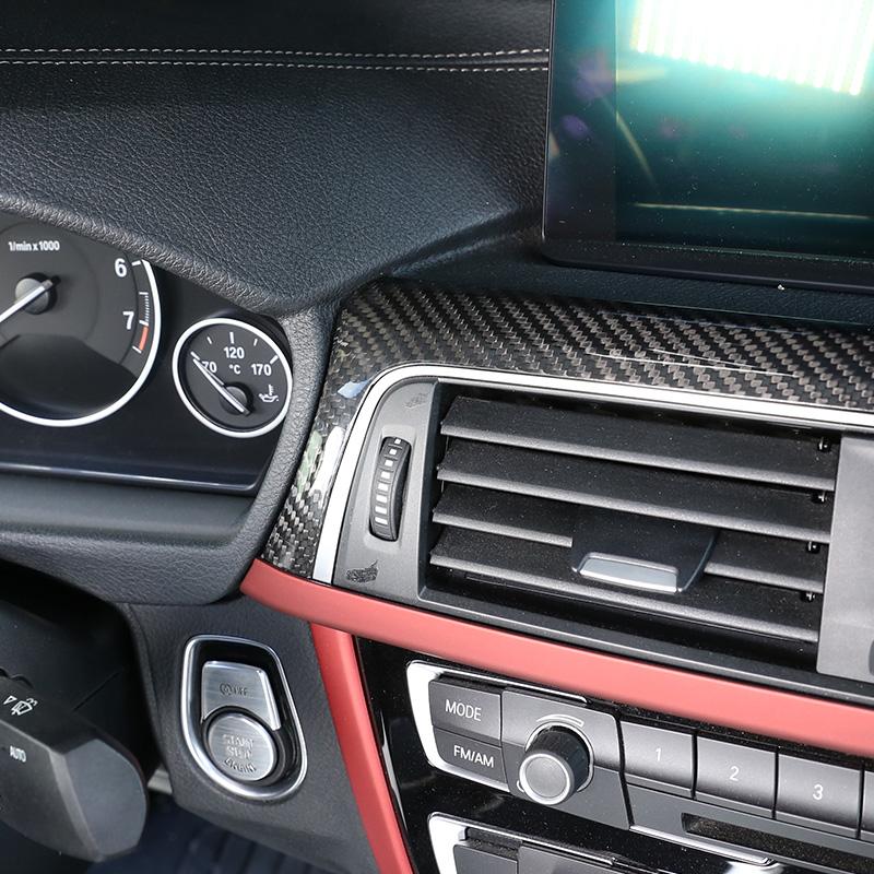 For BMW F30 F31 F32 F33 F34 F36 F80 F82 Real Carbon Fiber Car Dashboard Panel Decorative Cover Sticker Trim Interior Accessories