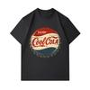Men's 100% Cotton Crew Neck Short Sleeve T-Shirt, Retro Vintage Cool Cola Bottle Cap Pattern Printed Casual Comfortable Daily Wear Top for Summer Dail
