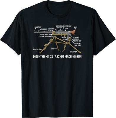 Mounted MG 34 7.92mm Machine Gun Diagram T-shirt