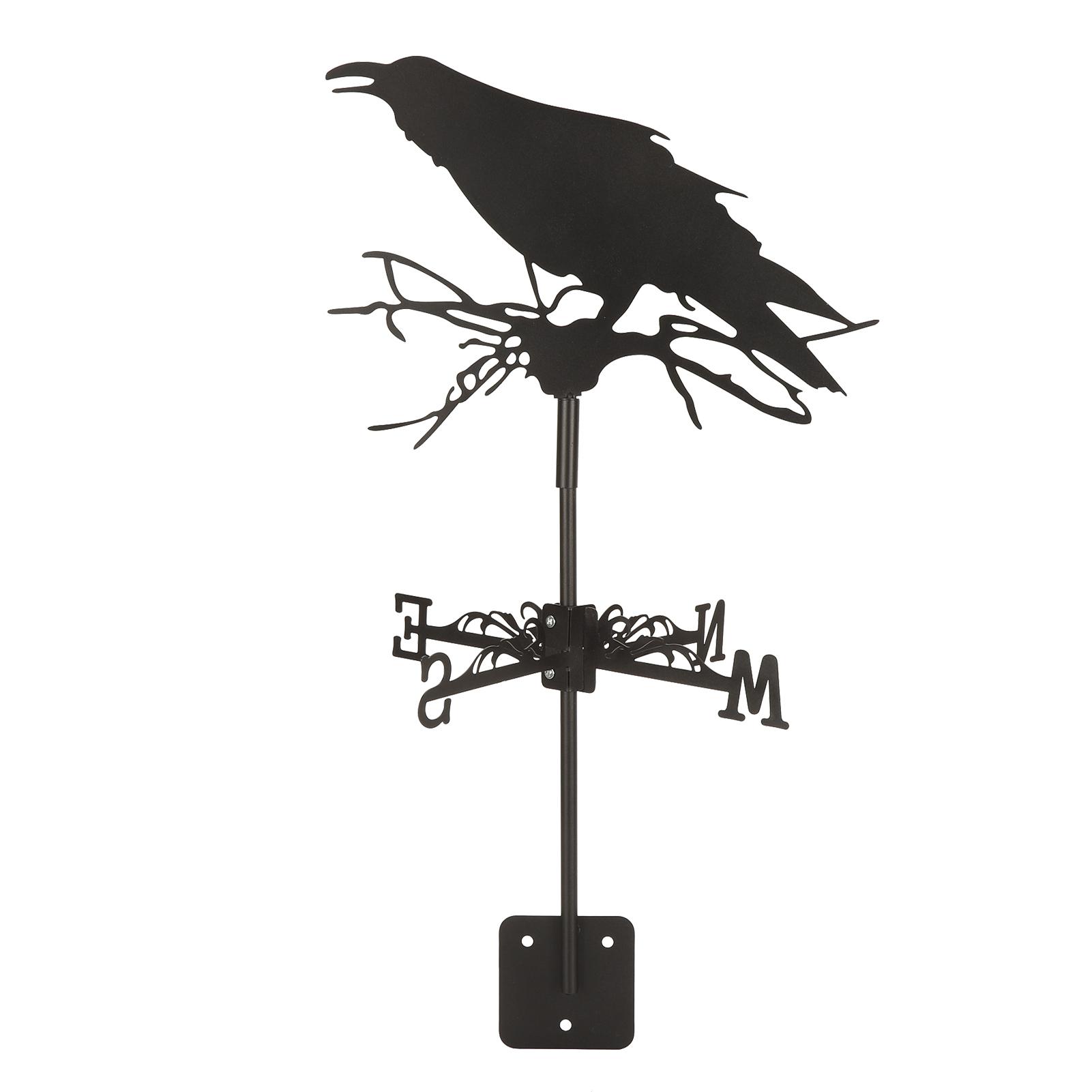 

Weathervane Crow Ornament Wind Vane Weathercock Iron Metal Weather Vane for Outdoor Garden Farmhouse Decoration
