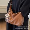 Tote bag women's large capacity 2025 new trendy versatile spring and summer soft leather shoulder messenger bag casual student class bag