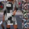 JPNTKY Fashion Autumn Winter Long Sleeve O-Neck Casual Dresses