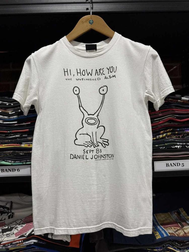 DANIEL JOHNSTON Привет, как дела винтажная белая унисекс рубашка Унисекс футболка XXL