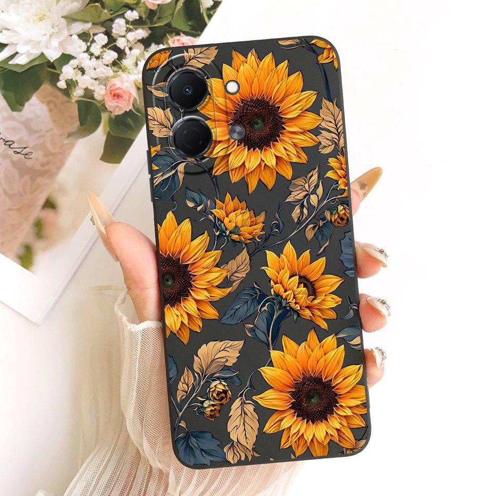 Liquid Silicone Soft Back Cover For Tecno Spark GO 3 GO3 KN3 Phone Case Luxury Girly Flower Butterfly Bow Painting Casing