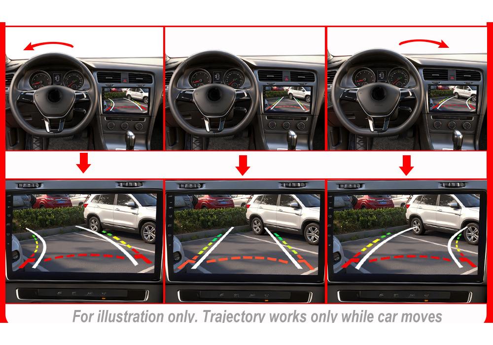 Volkswagen Golf 8 MK8 CC T-Roc AHD Rearview Camera with Flip-up Cover and Trajectory Feature