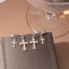 Fashion Retro Cross Pin Stud Earrings Niche Light Luxury Creative Pendant Earrings Earrings Women