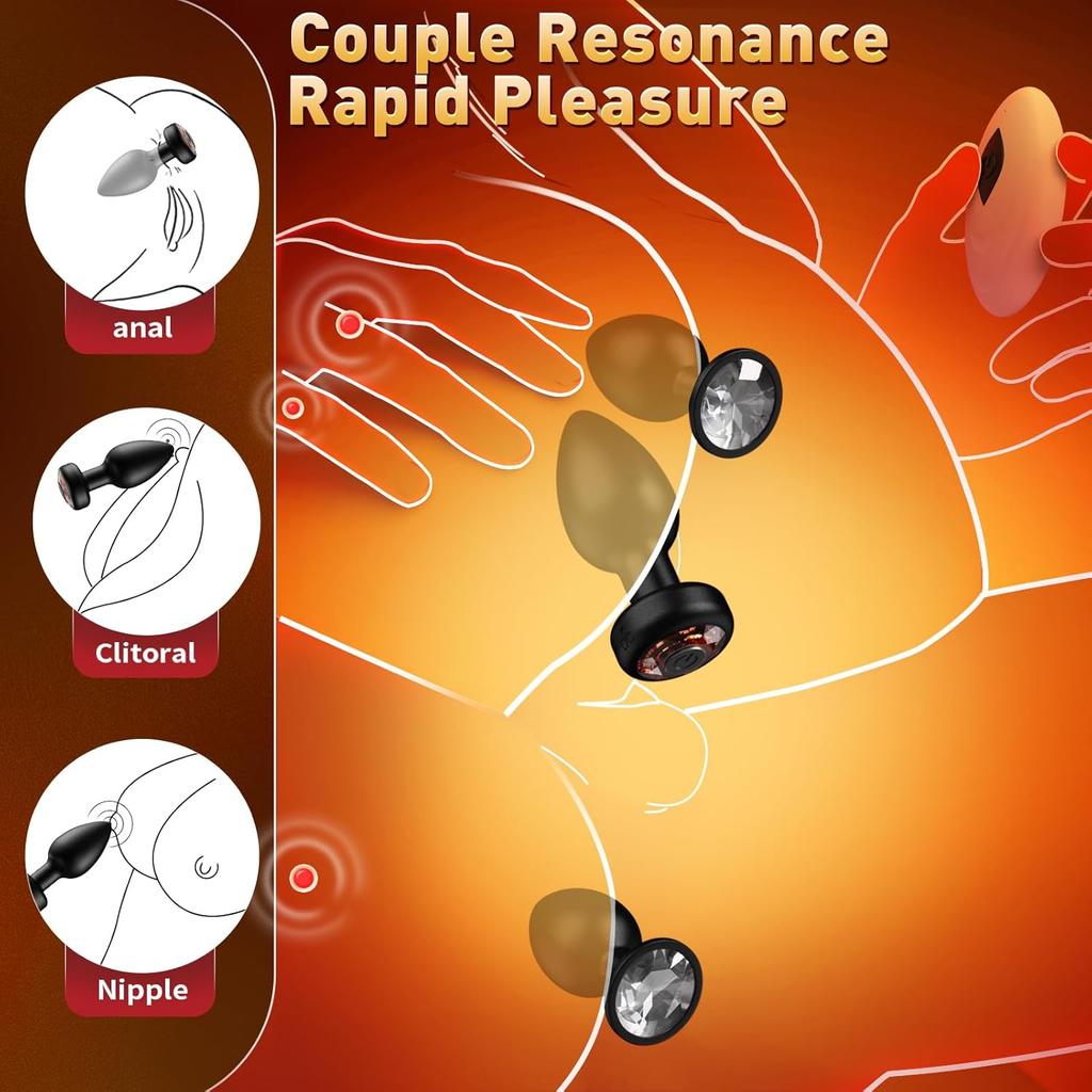 Vibrating Anal Plug Butt Plug, 3PCS Silicone Set with Remote Control, 10 Vibration Modes for Men & Women, Prostate Massager Adult Toy