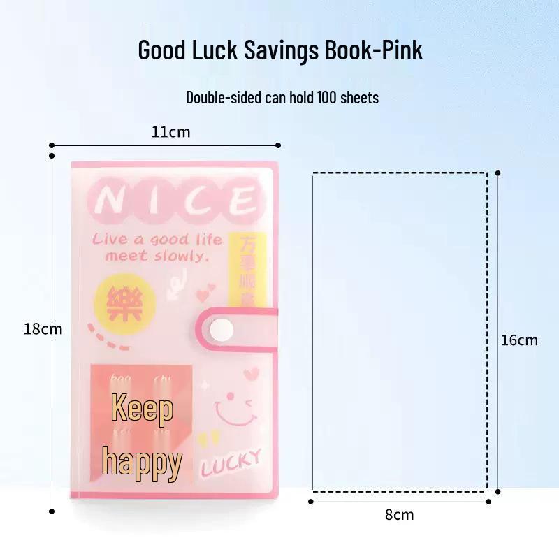 

Мультяшний міні-блокнот: Мила, портативна, з кишенею для заощаджень, в стильному дизайні рожевий