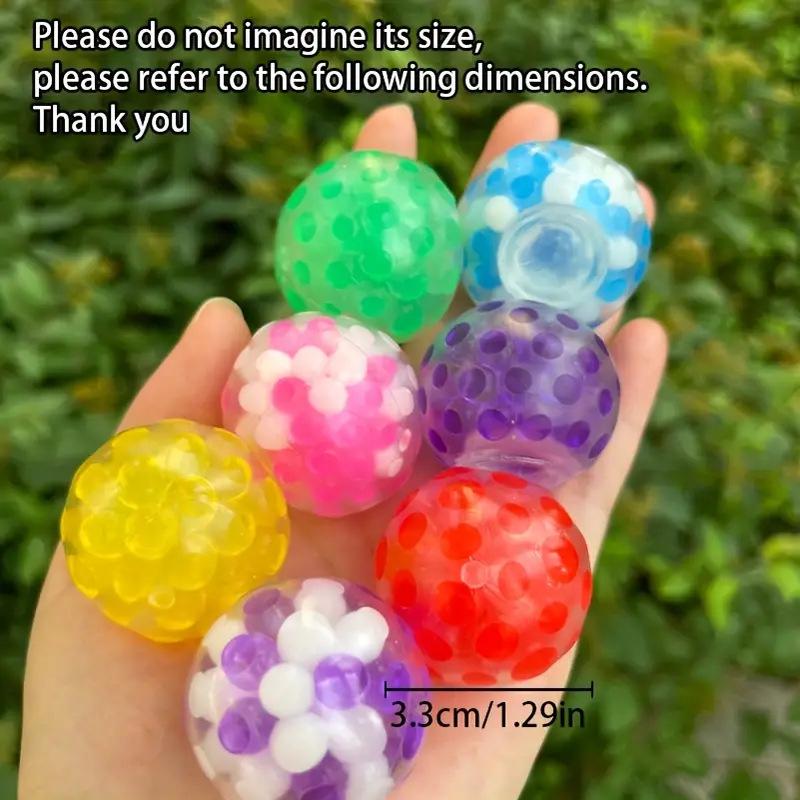 Stress Relief Colored Bead Water Balloon Squeeze Toy - 3.5cm Decompression Grape Ball