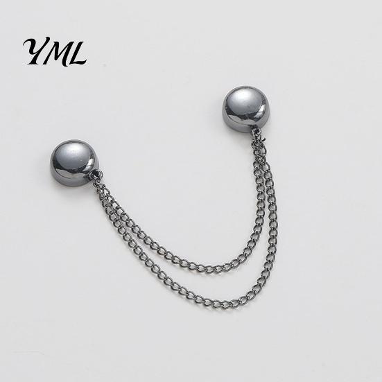 T-shirt Hem Clip 2Pcs Magnetic Clothing Pin for Shortening Pants Legs, Button Legs Shirt Sleeves Hems, Clothes Decorative with Chain Quick Adjustment