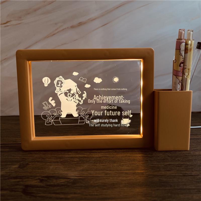 3D Photo Frame Pen Holder Night Light – Creative Graduation or Birthday Gift for Teachers and Classmates