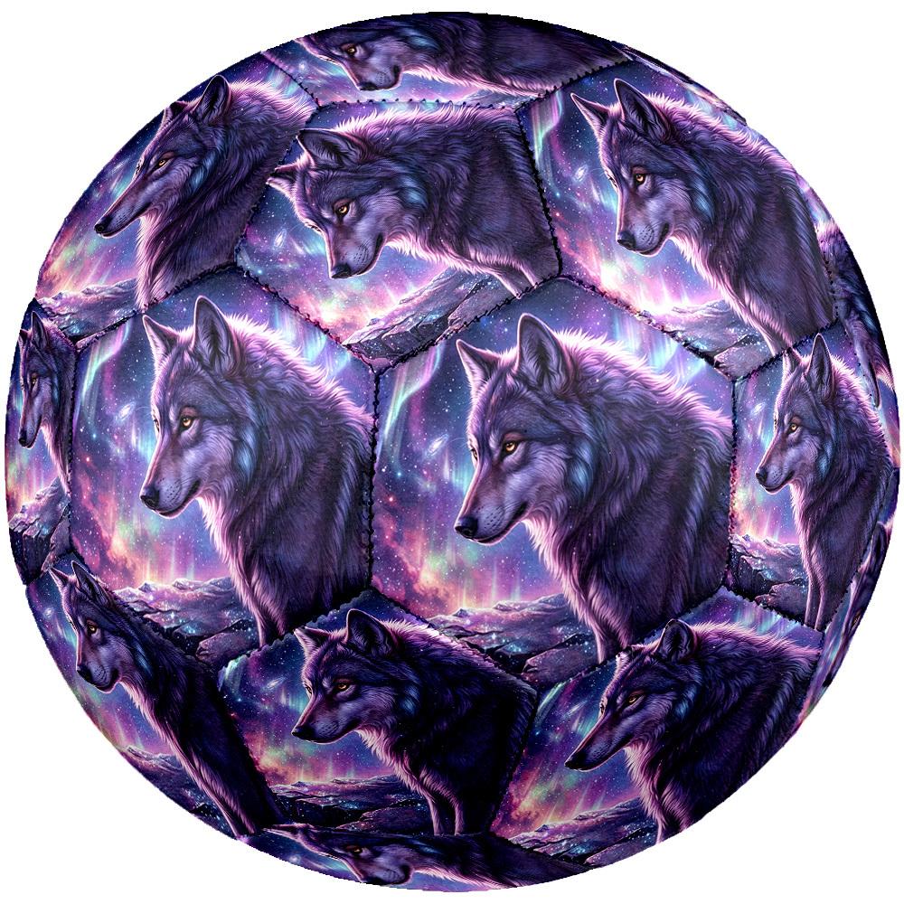 1pc Wolf Aurora Fantasy Theme Soccer Ball Football, Size 5, Lightweight PVC, Outdoor Training Soccer Ball,Sports Gift T61451