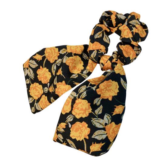 Hair Tie Floral Print Long Ribbon Chiffon Fabric Hair Rope Easy to Wear Bun Half-Tied Hairstyles Ponytail Holder Hair Accessory