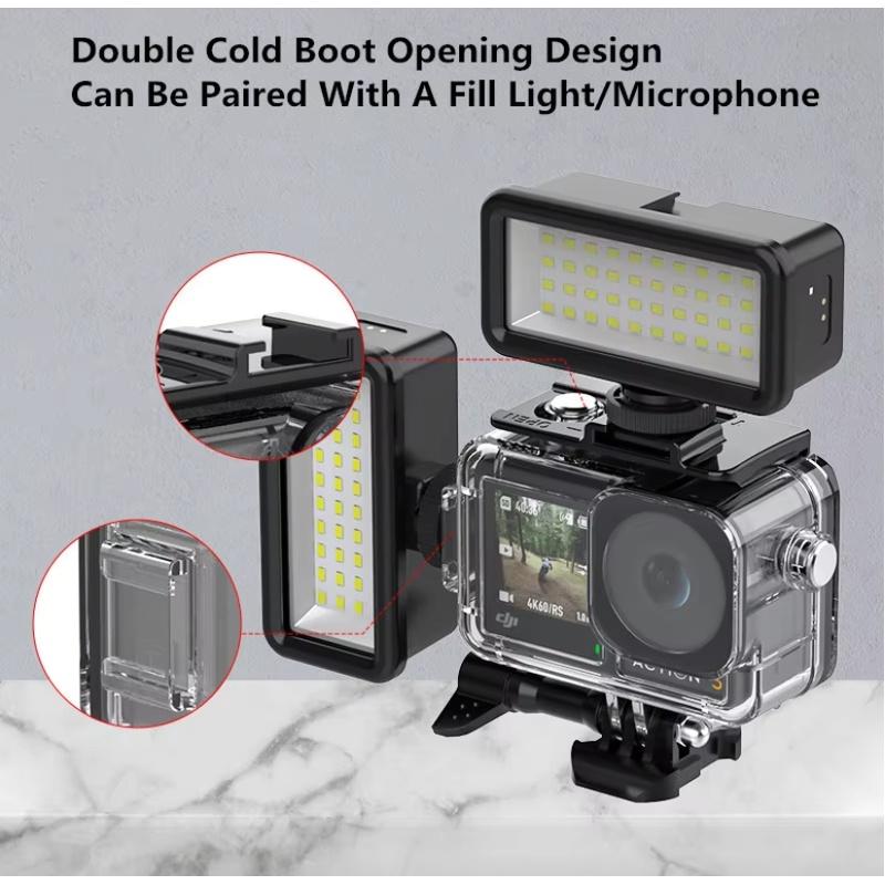 60M Diving Waterproof Protective Housing Case with Anti‑Fog Inserts for DJI Action 5 Pro 4 3, Underwater Camera Accessories