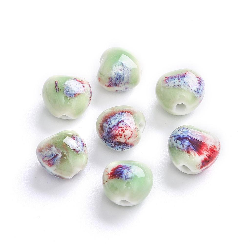 12x11mm 10 Stück Blume Glasur Porzellan Kleine Herzform Perlen Anhänger für DIY Schmuckherstellung