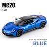 1/32 Diecast Alloy Model Car Miniature Maserati MC20 Supercar Metal Vehicle Ornaments Gifts for Children New Hottoy Red Toy Boys