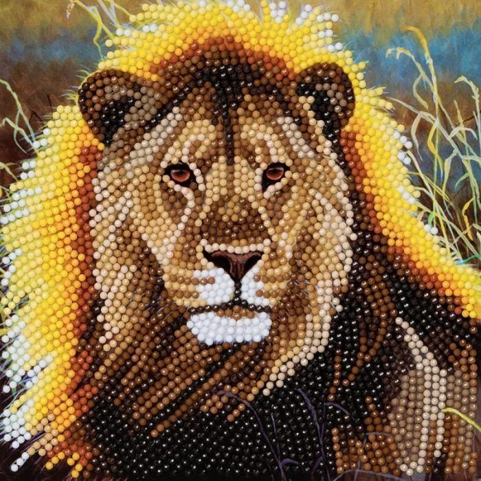Kit Mosaïque - Crystal Art - Lion - 18 X 18 Cm - Strass - Activité Manuelle