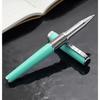 Xezo Speed Master Fine Rollerball Lightweight Brass Body with Chrome Matte Aqua Green and Tahitian Black No Two Pens Are Exactly Pen. Plating, Finish,