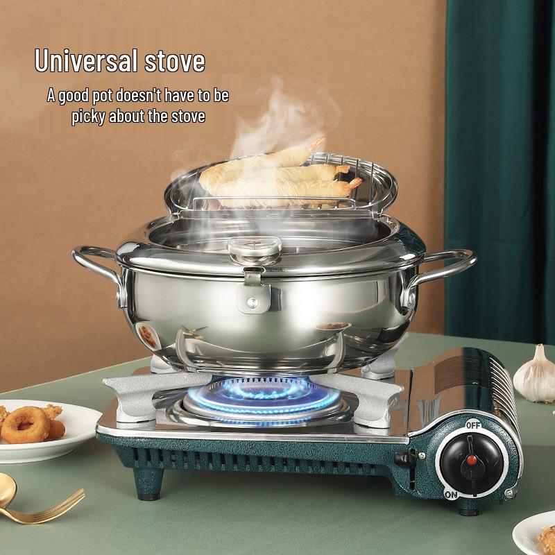 304 Stainless Steel Japanese Tempura Deep Fryer Pot