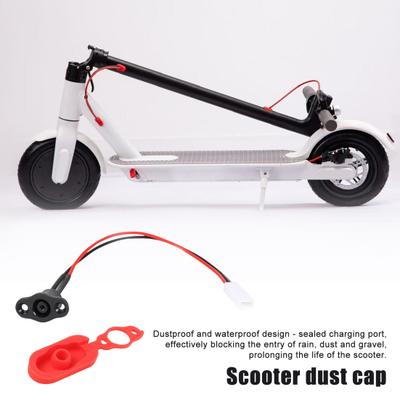 Silicone Charger Port Cover with Charging Line Replacement Waterproof Anti Dust Charging Interface Port Protector for Xiaomi M365 Pro2 Scooter