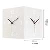 Non Ticking LED Corner Wall Clock Square Shape Metal Frame Double Sided Wall Clock Hollowed Out Inductive Luminous