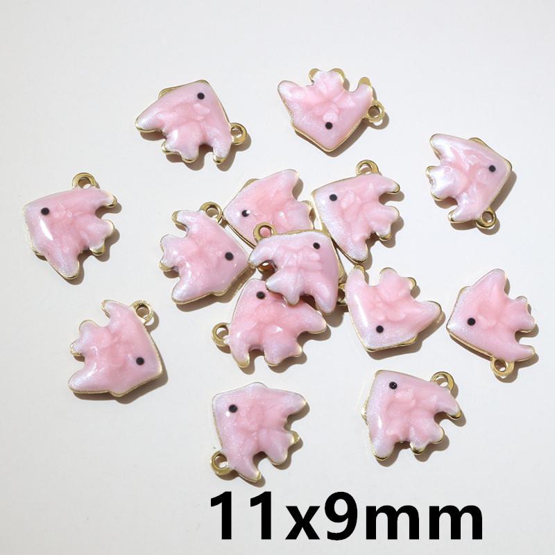 20pcs 11x9mm Stainless Steel Fish Enamel Charms Pendant Stainless Steel DIY Jewelry Making Accessories Findings