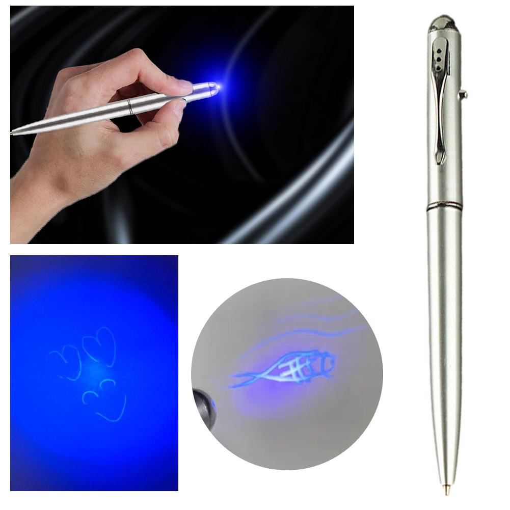 Invisible Ink Pen Anti-Counterfeit Secret Marker Pen With UV Light LED Secret Message Pens Secret Ballpoin Pen Classroom Prizes