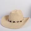 Popolare Cappello di Paglia Classico Western da Cowboy Estivo Vuoto con Ampia Tesa Cappello da Sole Cappello di Paglia Intrecciato a Mano