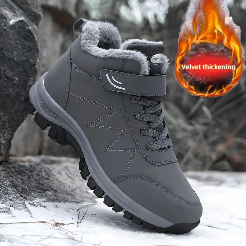 Shoes Men's cotton shoes TEU large size velvet thickened snow boots large size thermal cotton boots Velcro boots men