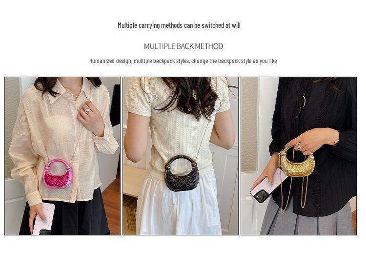 2026 Spring Women's Sparkling Underarm Crossbody Handbag - Fashionable, Simple Niche Design