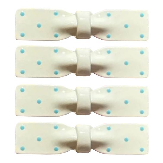 4Pcs Girl Hairpin Dot Print Hollow Bow Tie Design Hair Clips Lightweight Non-Damaging