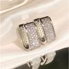 2025 Trendy Crystal Zircon Geometric Flower Rhinestone Hoop Earrings Classic Party Wedding Gift Zircon