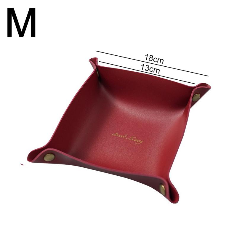 Pu Leather Storage Box Desktop Storage Tray Folding Organizer For Jewelry Key Coin Nordic Home Table Decoration SNHX03