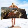 Greek mythology Fluffy Oversized Extra Large Beach Towel Plush Large Pool Towel, Rose Red Striped Quick Dry Swimming Towels