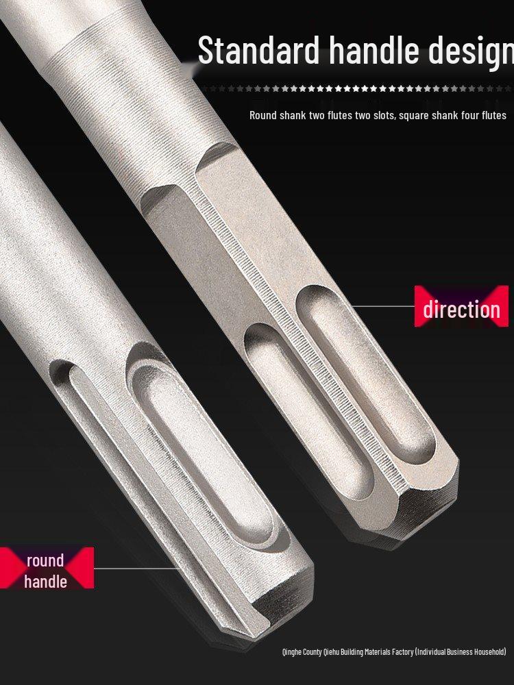 Two-Groove Round Handle & Four-Square Handle Concrete Hammer Drill Bit